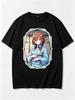 2026 New Unisex Crew Neck Casual Short Sleeve TShirt With Vintage Frame Kimono Miku Nakano Anime Print Tshirt