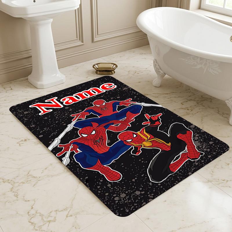 Personalized Name S-Spider M-Man Urban Living Room Non-Slip Area Rug Soft Carpet for Bedroom Kids Playroom Sofa Office Home Decor Doormat
