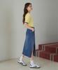 Deuloupisumeon Line Color Block Boucle Short Sleeve Knit [Lemon]