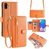 For Samsung Galaxy F06 5G Leather Case Zipper Pocket Wallet Phone Cover with 2 Straps