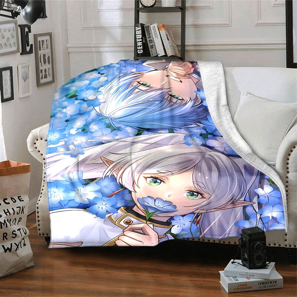 1pc Frieren Blanket, Gift, for Men and Women, Soft Blanket, Good for Sofa Bed Couch Travel, Lightweight Flannel Blanket