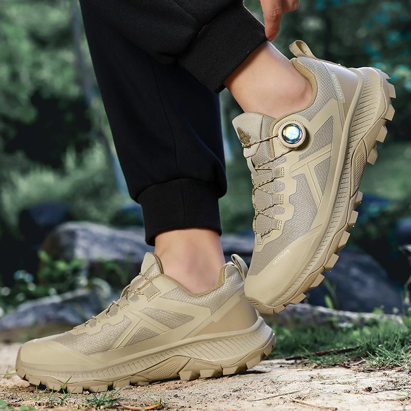 Men's Outdoor Climbing Shoes with Rotating Buckle Off-Road Hiking Running Sports Shoes for Travel