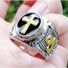 Trendy Men's Retro Cross Men's Ring Index Finger Ring Punk Style Domineering Jewelry
