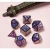 DND Polyhedral Metal Game Dice Glitter with Numbers 7pcs Set for Dungeons and Dragons RPG MTG Table Games D&D Pathfinder Shadowrun and Math Teaching