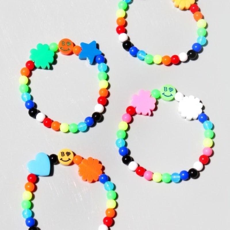 

BONBEAU Kitsch trio charms colorball Bracelet Kitsch Trio Charm Color Smile Ball Band Bracelet black smile