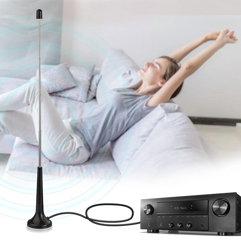 High Gains FM Telescopic Antennas with 3 Adapter DAB FM Antennas 75 Ohm TV Antenna Indoor for Household Digital FM Radio