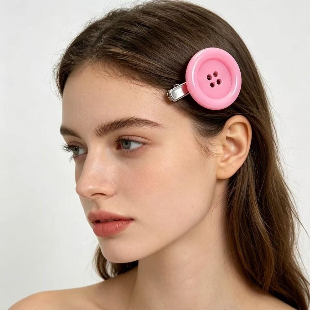 Exaggerated Hair Side Clip Colorful Hair Accessory Extra Large Button Hair Clip Daily Decoration