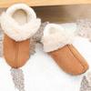 Warm Fur-covered Cotton Slippers with Velvet and Non-slip Home Cotton Shoes for Women In Winter with Thin Soles and Indoor Short Boots