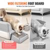 6 in Deep Cat Litter Box Odor-Free Litter Box with Filtering Foot Board