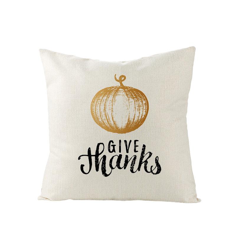 Home Thanksgiving Pillow Cover New Autumn Pumpkin Polyester Printed Cushion Cushion Cover