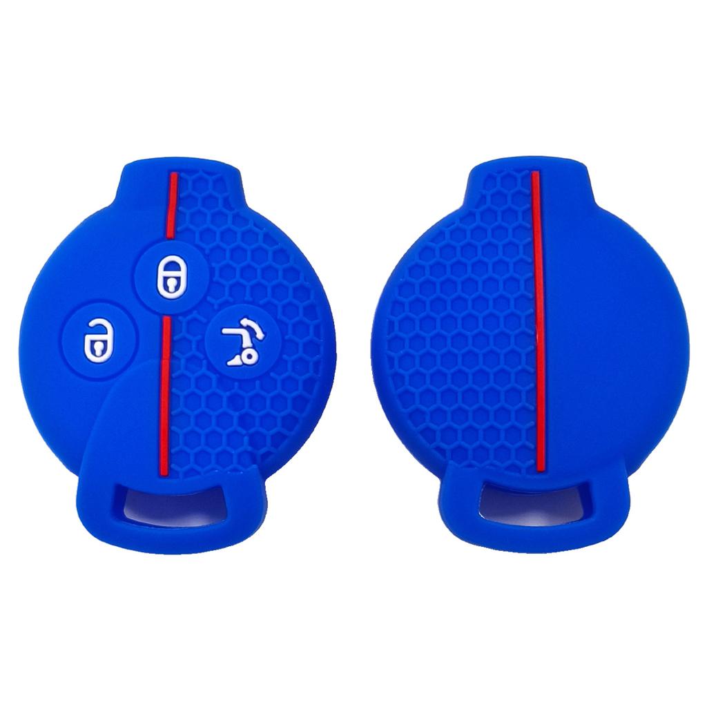 High-quality silicone key bag, suitable for Mercedes-Benz Elf smart key bag, smart fortwo, straight 3 buckle, honeycomb pattern
