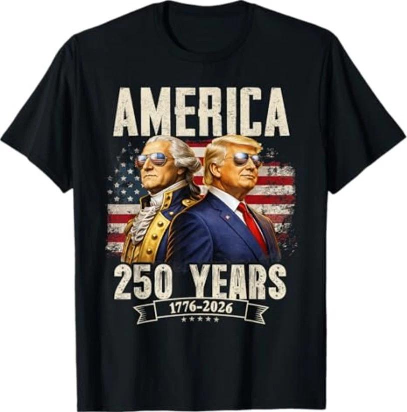Смешная футболка к 250-летию Америки, 250-летие, Трамп, Вашингтон L