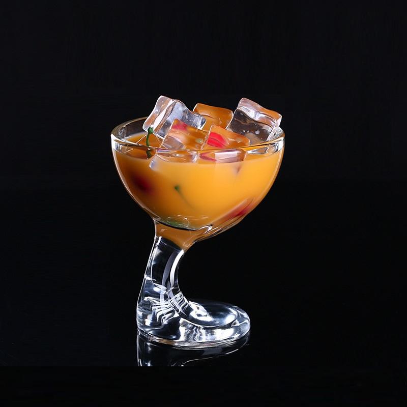 250ml High Quality Cocktail Glass Cup Milk Tea Ice Cream Cup Creative Fruit Juice Cold Drink Cup Bar Accessories