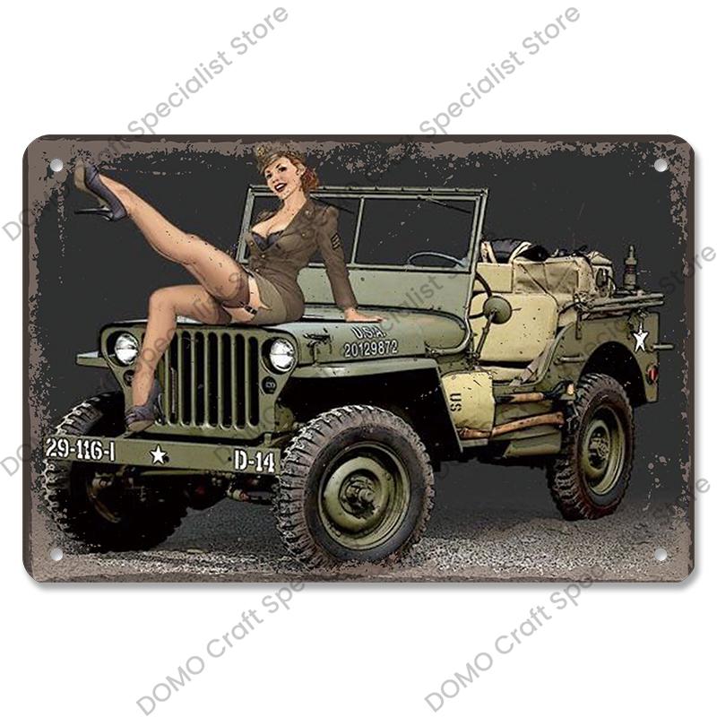 Poster Auto d'Epoca Lattine Metalliche Ragazze Sexy Auto d'Epoca Targhe Metalliche Retrò Decorazione Murale Garage Club Pub Man Cave