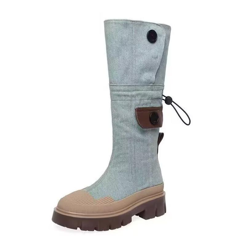 Flats Women Cowboy Boots Knee High Designer Shoes Autumn Dress Woman Boots 2025 New Goth Gladiator High Botas De Mujer