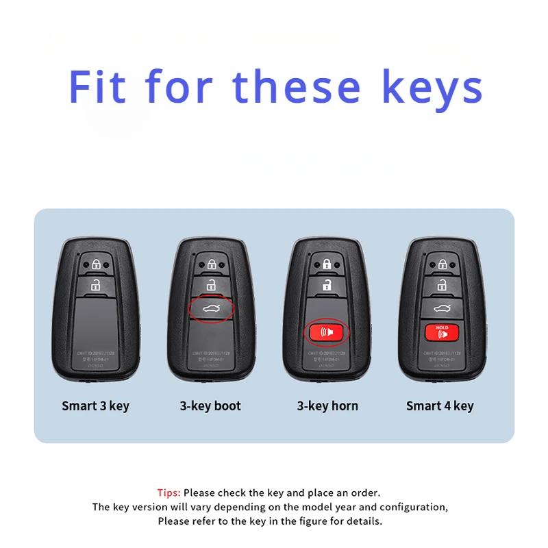 For Toyota CHR Prado 2017 2018 Prius Camry Corolla RAV4 2017 2018 2019 2020 Carbon fiber Zinc Alloy Car Key Cover Case Holder