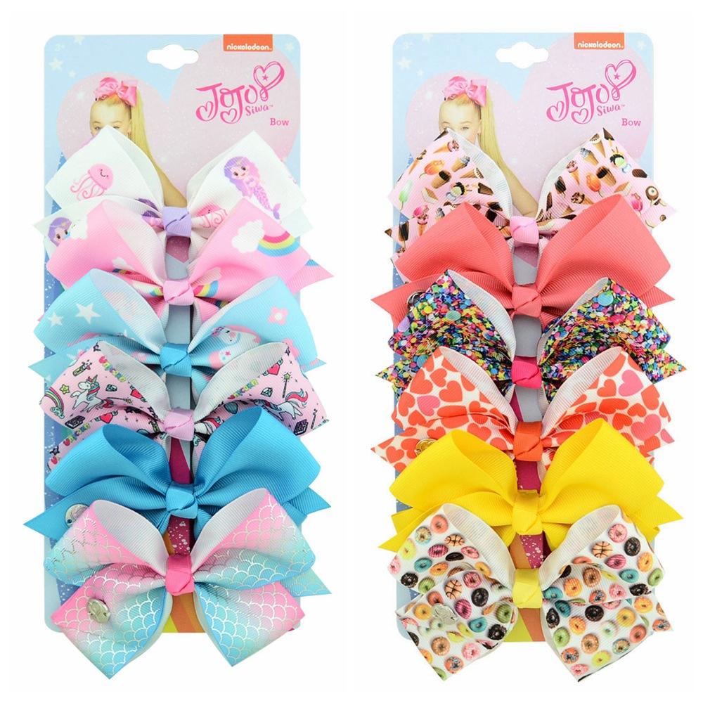 Exclusive For Children'S Hair Accessories Set 54 Colors Jojo Bow 6 Colors One Card Children'S Hairpin Baby Headgear 892