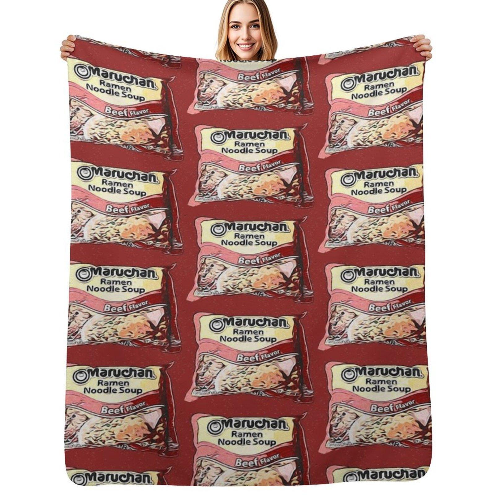 Beef Ramen Throw Blanket Fluffy Cozy Throw Blanket for Home Decor Size: 75*100cm, Weight: 230 GSM