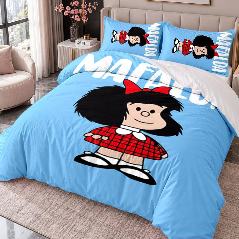 Mafalda 3-teiliges Bettwäsche-Set Bettbezug mit zwei Kissenbezügen für Schlafzimmer Heimdekoration