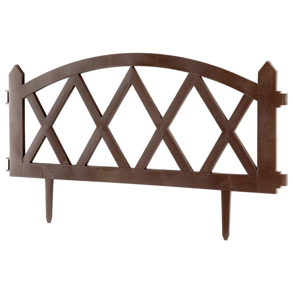 8X Płotek Ogrodowy Brązowy Border Palisada Obrzeże Trawnika Grządki 456 Cm