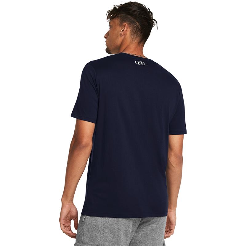 Under Armour Sportstyle Logo Print Crew Neck T-Shirt Men Tops Navy-Blue 1382911-408