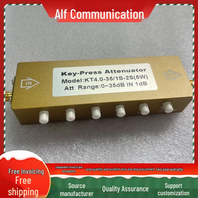 In-stock SMA-KK Adjustable Step Attenuator, DC-4GHz, RF Signal, 2W-5W, Attenuation 0-35dB.