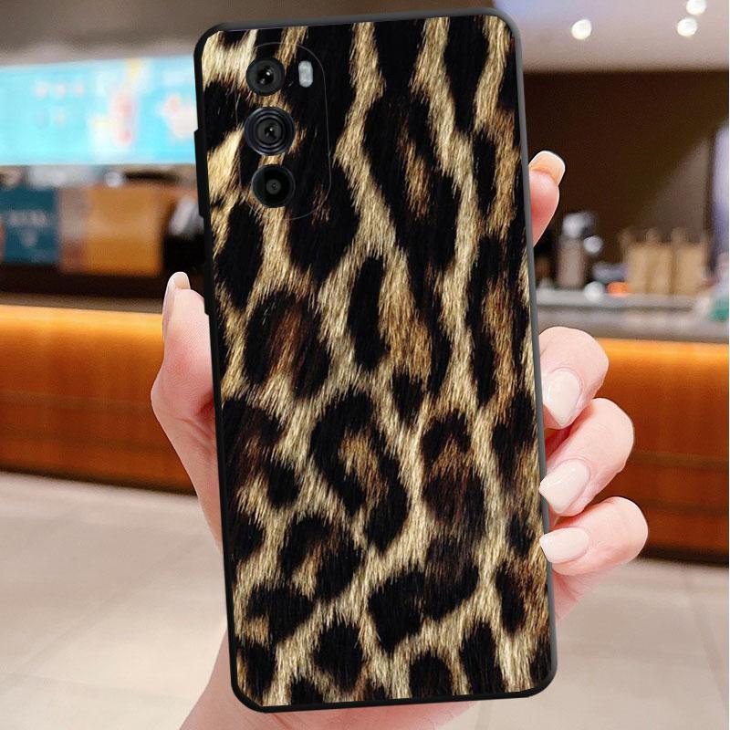 Phone Case For Motorola Edge 50 40 Pro 60 50 40 30 Ultra Neo Fusion Moto G85 G72 G53 G54 G84 G13 G32 Tiger Leopard Print