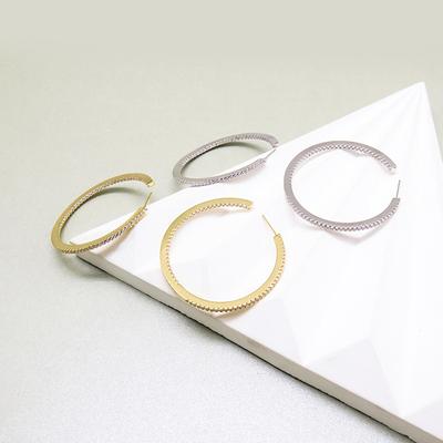 Korean New Style Exaggerated Large Earrings Temperament Flash Diamond Large Circle Earrings