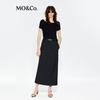 MO&Co. Women's Short Sleeve Faux Two-Piece Long Dress