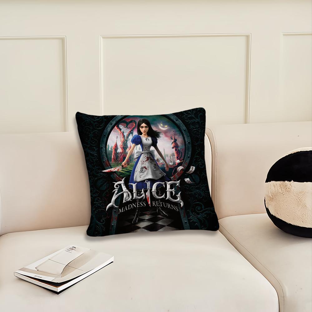 Game A-Alice M-Madness Returns Cushion Cover Pillow Cover Decoration Room Home Sofa Living Office Car Nordic Simplicity