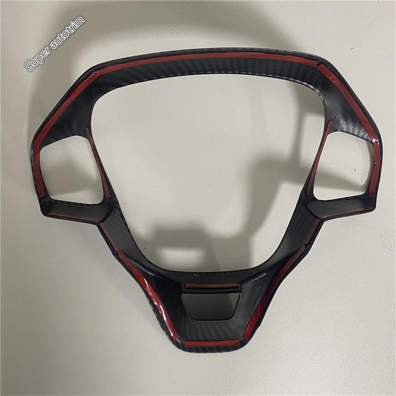 Car Steering Wheel Button Frame Decoration Cover Trim For Ford Escape / Kuga - 2025 ABS Carbon Fiber Accessories Interior