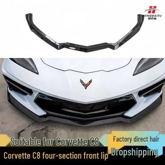 

Corvette C8 Sports Style Front Lip: Three-Stage Shovel Kit for a Modified Look Gloss Black