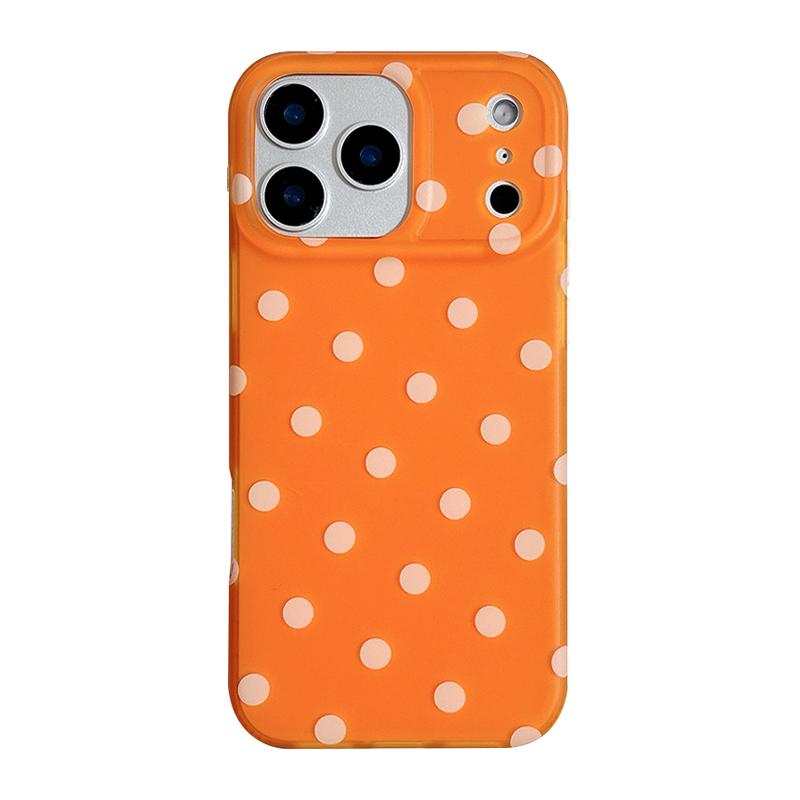 

Popular Cosmic Orange Circular Dots IMD TPU Case For iPhone 17 Pro Max 16 15 13 14 Fashion Polka Dots Phone Back Cover iPhone 15 Pro