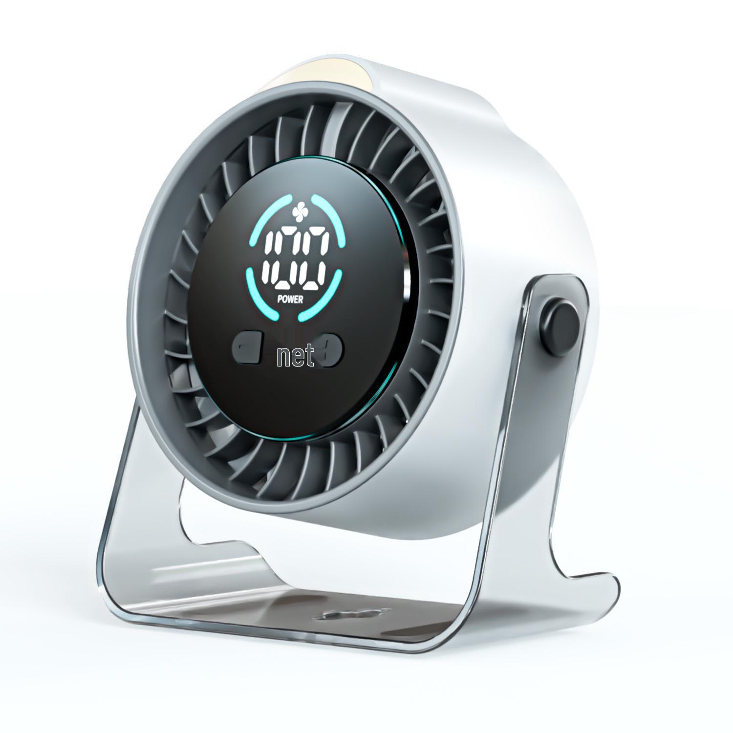 Compact Wall-Mounted USB-Chargeable High-Speed Digital Display Desk Fan USB Plug-in