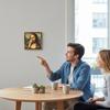 Mona Lisa Bathroom Wall Art Decor Covering Her Nose,Vintage Poster Print Toilet Funny Funny Canvas Painting Wall Home Decor Art