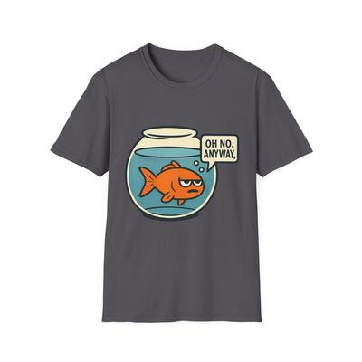 Unisex Softstyle T-Shirt Burnout Goldfish Digital Art Moody Minimalist Funny Tee