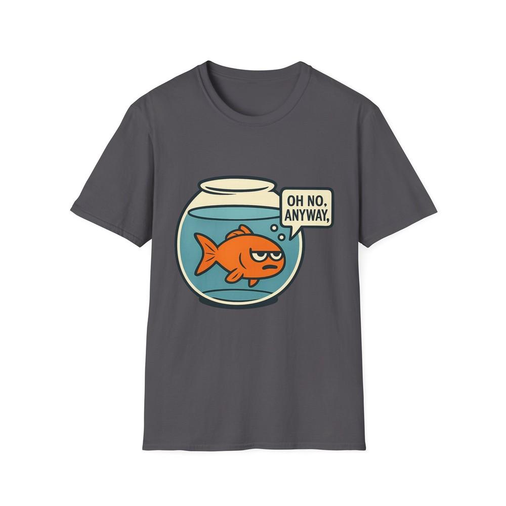 

Unisex Softstyle T-Shirt Burnout Goldfish Digital Art Moody Minimalist Funny Tee L