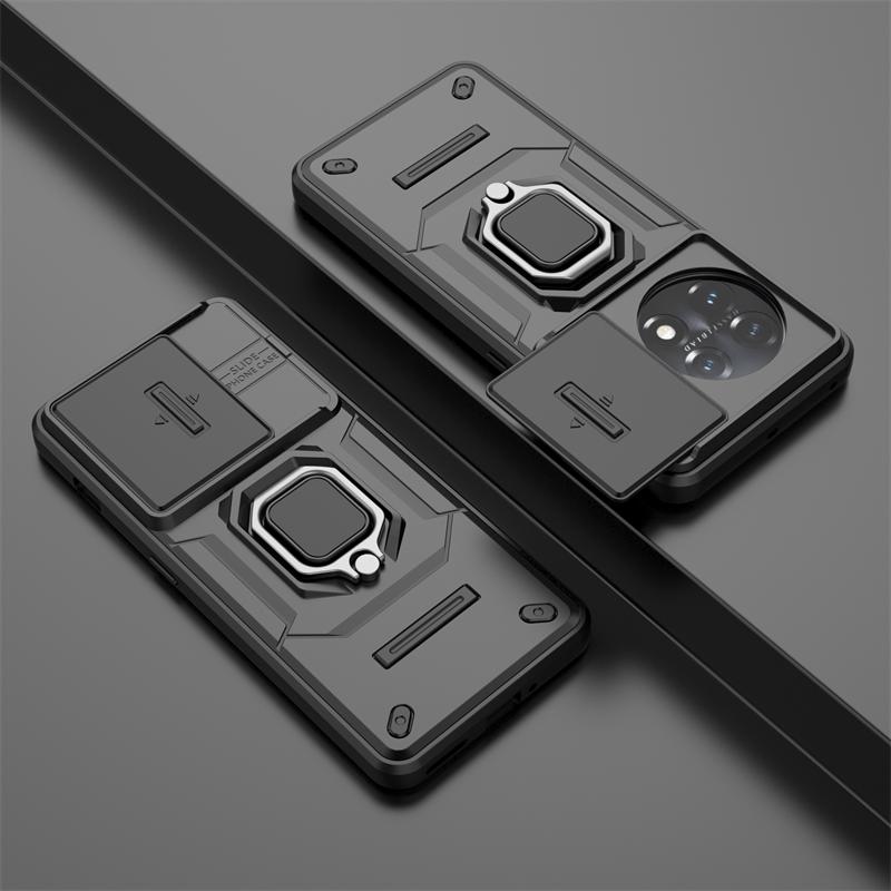 For One Plus 11 5G Case Slide Camera Protect Phone Case For OnePlus 11 OnePlus11 5g 6.7inch Magnetic Ring Stand Armor Back Cover
