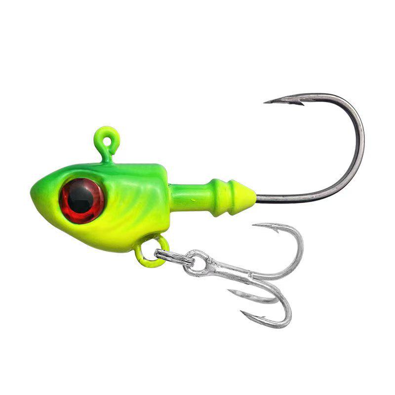 Luminous Fish-Shaped Jig Head with Spinner Blade 3.5-33g, Blood Groove Hook for Bass & Perch, Multi-Layer Soft Bionic Bait