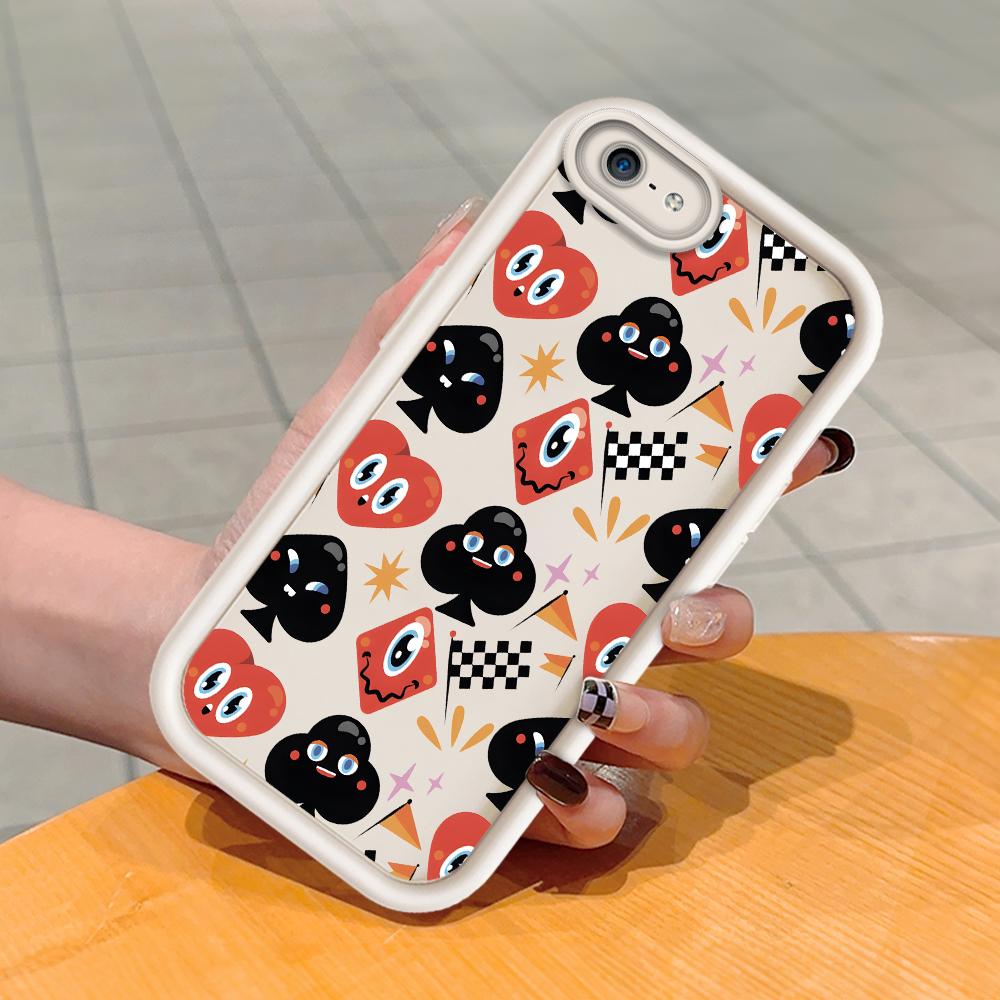 Mäkký silikónový štvorcový rebrík so vzorom tlače Kryt telefónu Plný kryt fotoaparátu Ochranné gumené puzdro odolné voči nárazom pre iPhone Infinix Tecno OnePlus