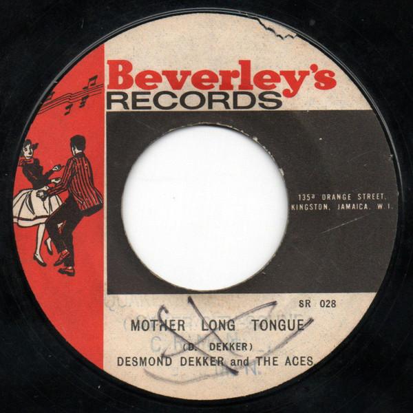 

7-дюймовая пластинка DESMOND DEKKER THE ACES ROLAND Mother Long Tongue Halls Of Monte SR028 Beverleys Reco Ямайка Регги Ска Даб Б/у