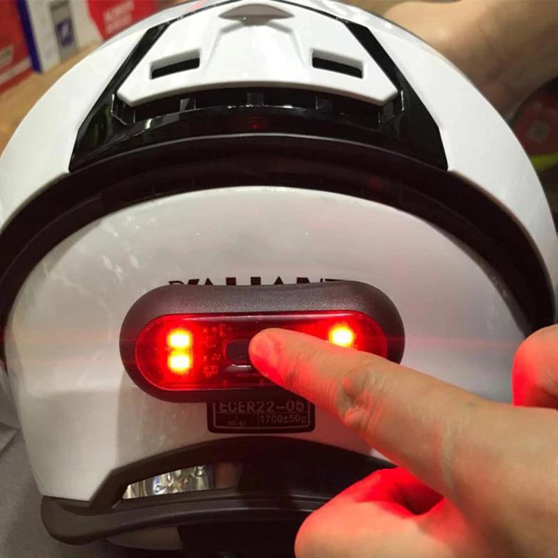 Rechargeable Waterproof LED Helmet Light for Motorcycling and Cycling - Night Strobe Taillight