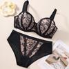 European & American Plus Size Mesh Lingerie Set: Anti-Sagging, Large Cup for Women