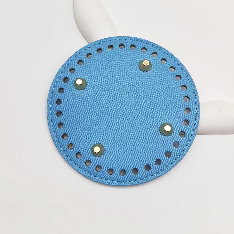 Hand-Crocheted DIY HyunA Woven Bag Base - 12cm Round PU Leather Bottom for Handbag Accessories