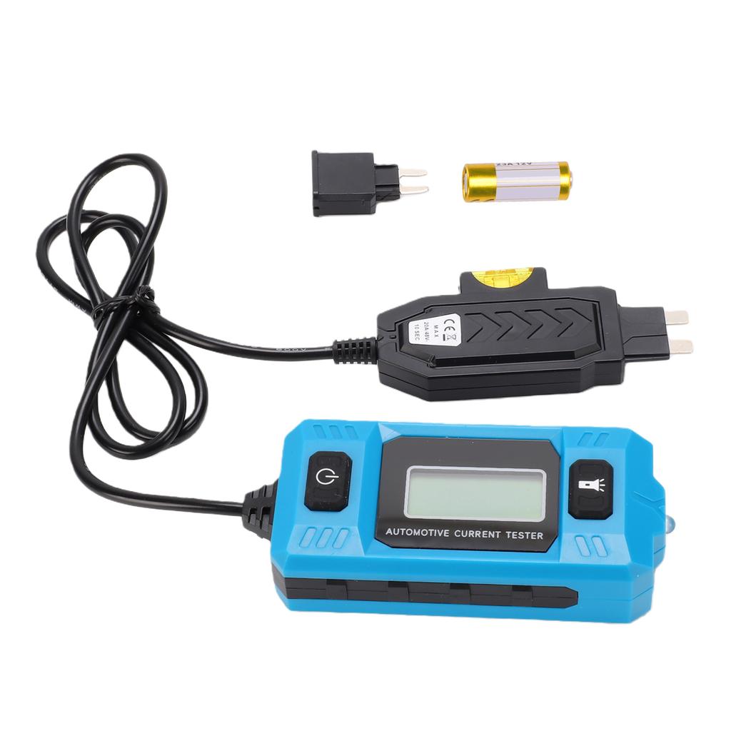 Car Fuse Current Tester 20A 48V Automotive Circuit Fault Probe Detector with LCD Backlight LED Flashlight Comes with
