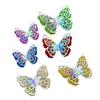 6 Pcs 3D Butterfly Wall Decor Double Layer Wings Butterfly Decorations Removable Glitter Metallic Hollow Room Mural Art for Bedroom