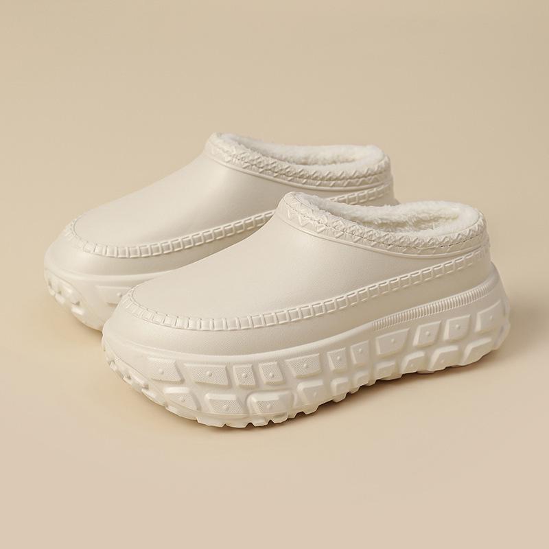 Women's Height-Boosting Furry Cotton Slippers - Anti-Slip, Warm, Heeled Design for Autumn/Winter 2024