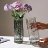 Glacier Glass Vase Transparent Flower Arrangement Vase for Rose Decor Modern Living Room Dining Table Centerpiece