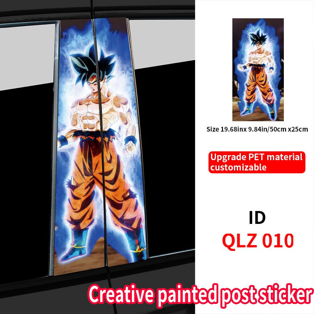 Anime Son Goku Car Stickers Car B-pillar Vinyl Decals Waterproof Auto Center Pillar Sticker Cover Scratches Vehicle Decor Decal