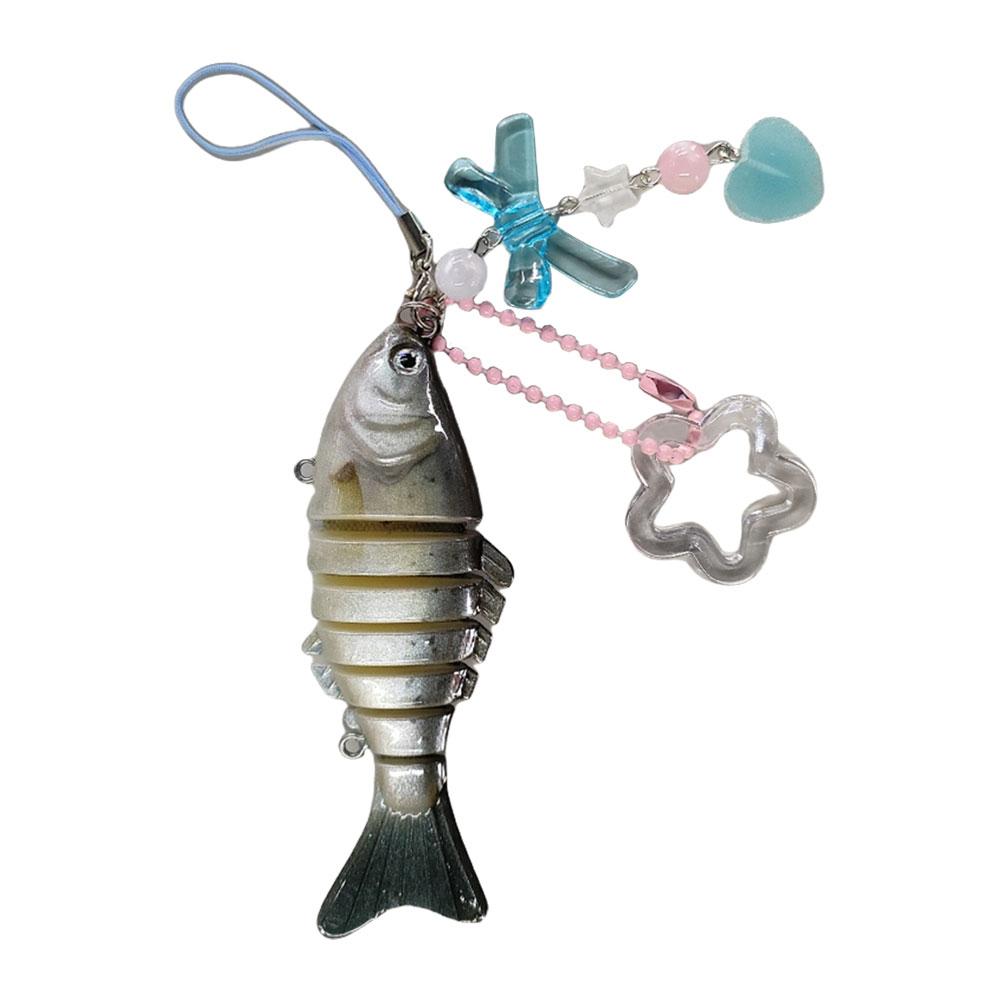 Lovely Jewelry Fish Star Keychain Lanyard Fishing Lure Keychain Gift for Anglers